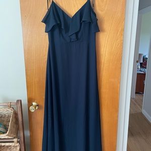 Bill Levkoff navy blue bridesmaid dress